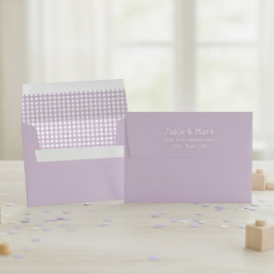 Custom Lavender Gingham Linen Envelope