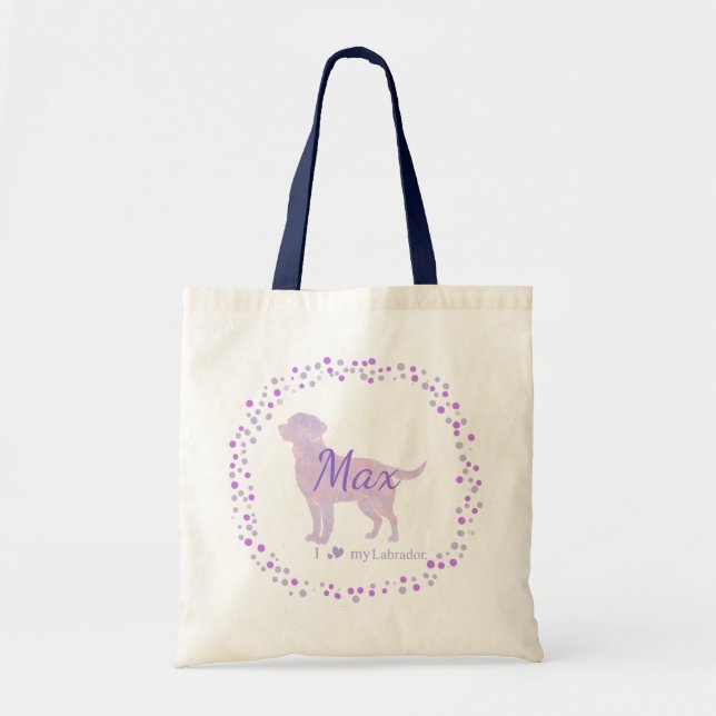 Custom lavender Labrador Retriever Tote Bag Gift (Front)