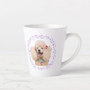 Custom Lavender Poodle - Personalised Name & Photo Latte Mug