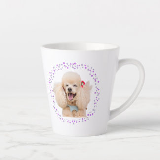 Custom Lavender Poodle - Personalised Name & Photo Latte Mug