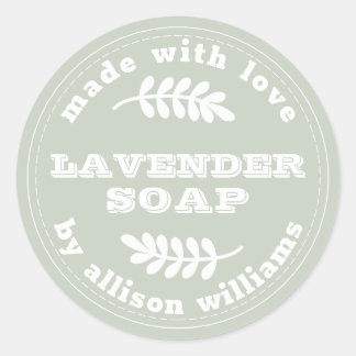 Custom Lavender Soap Pastel Green Classic Round Sticker