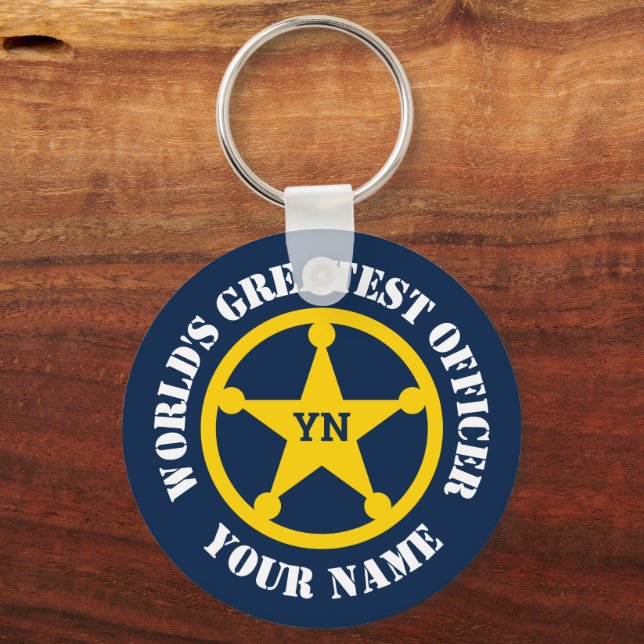 Custom law enforcement police officer photo key ring (Front)