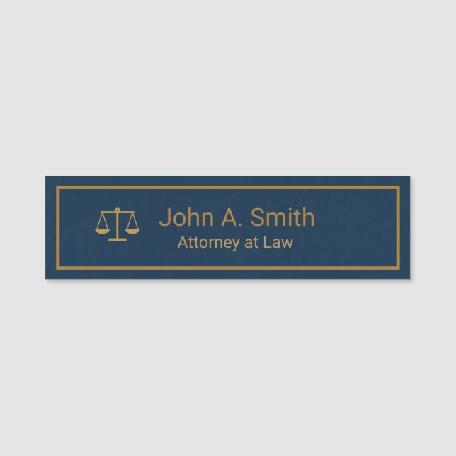 Custom Law Firm  Name Tag (Front)