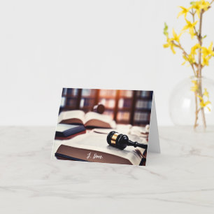 Custom Law School Graduation Book with Gavel Card