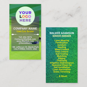 Custom Lawn Care & Landscaping Logo Business Card