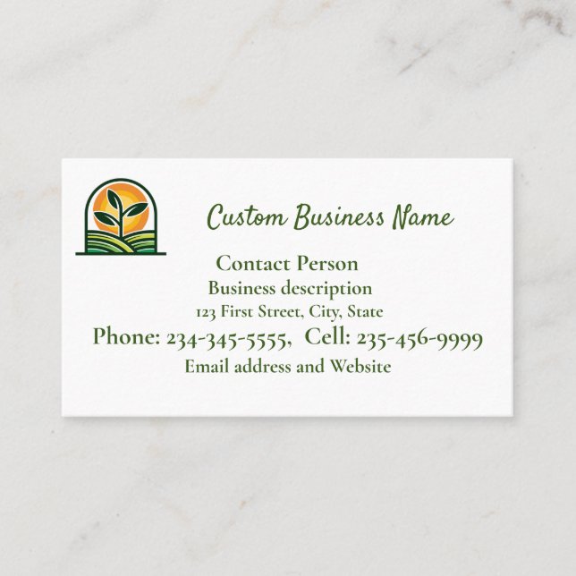 Custom Lawn Landscape  Business Card  (Front)