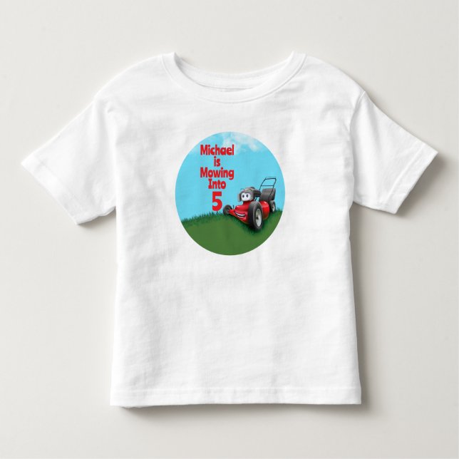 Custom Lawn Mower Birthday Toddler T-Shirt (Front)