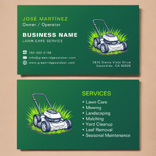 Custom Lawn Service Company Business Card