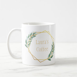 Custom Leaf and Golden Design Mug