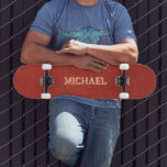 Custom Leather Look Brown Template Names Skateboard<br><div class="desc">Custom Distressed Text Monogram Add Your Text Name Image Logo Modern Elegant Template Leather Look Skateboard.</div>