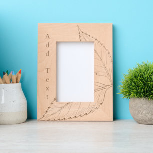 Custom Leaves Engraved Wood Picture Frame
