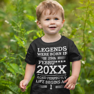 Custom Legends Were Born in Date Month Year Age Ba Baby T-Shirt
