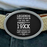Custom Legends Were Born in Date Month Year Age Belt Buckle<br><div class="desc">Custom legends were born in date month year age design can be a great design to show your date of birth and your age to everyone. As well as it could be a great gift for any birthday people and it can be awesome gift for your friend and family member...</div>