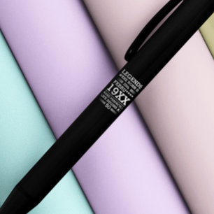 Custom Legends Were Born in Date Month Year Age Black Ink Pen