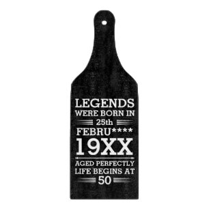 Custom Legends Were Born in Date Month Year Age Cutting Board
