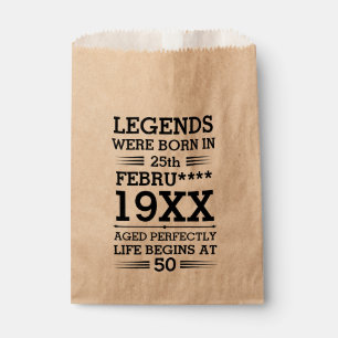 Custom Legends Were Born in Date Month Year Age Favour Bags
