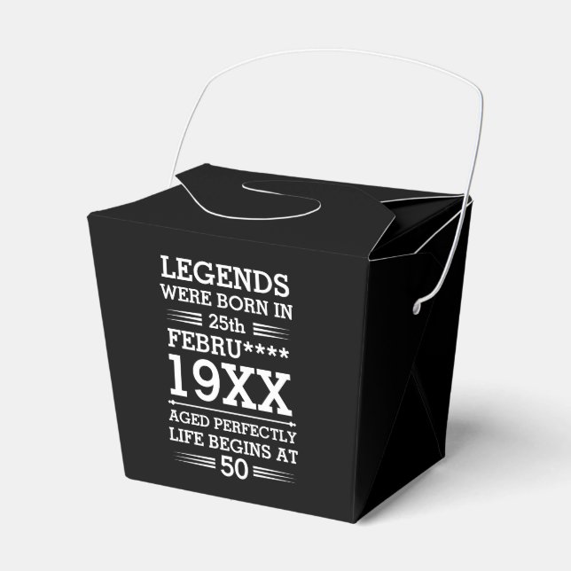 Custom Legends Were Born in Date Month Year Age Favour Box (Front Side)