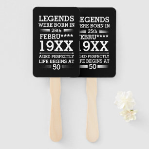 Custom Legends Were Born in Date Month Year Age Hand Fan