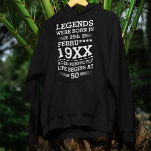 Custom Legends Were Born in Date Month Year Age Hoodie