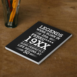 Custom Legends Were Born in Date Month Year Age Notepad