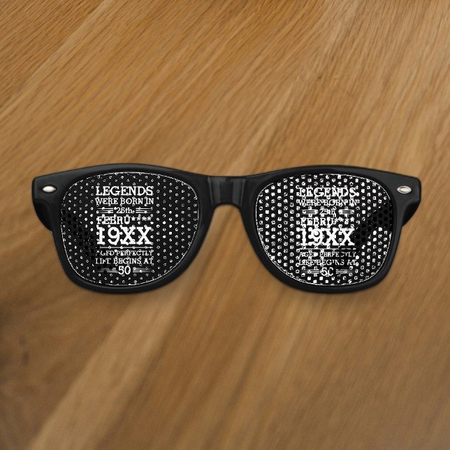 Custom Legends Were Born in Date Month Year Age Retro Sunglasses (Creator Uploaded)