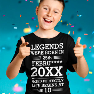 Custom Legends Were Born in Date Month Year Age T-Shirt