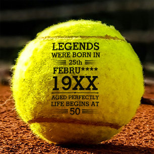 Custom Legends Were Born in Date Month Year Age Tennis Balls