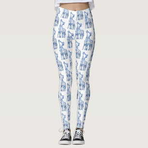Custom Leggings Giraffes Kiss