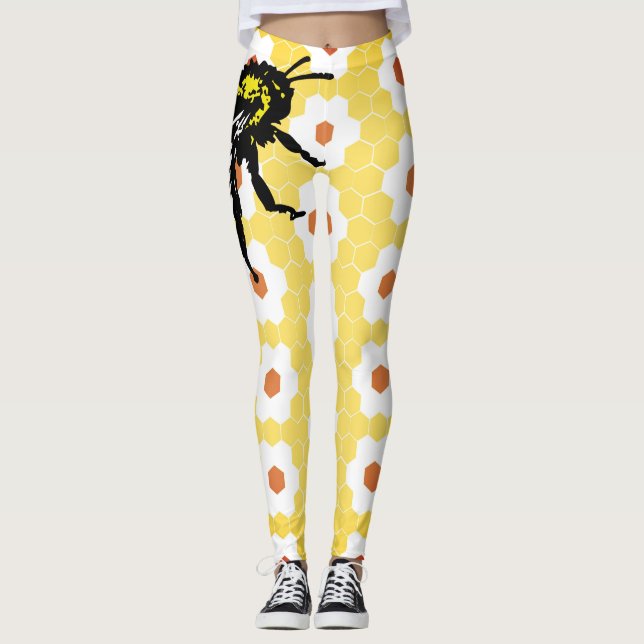 Custom Leggings HONEYCOMB & BEE (Front)