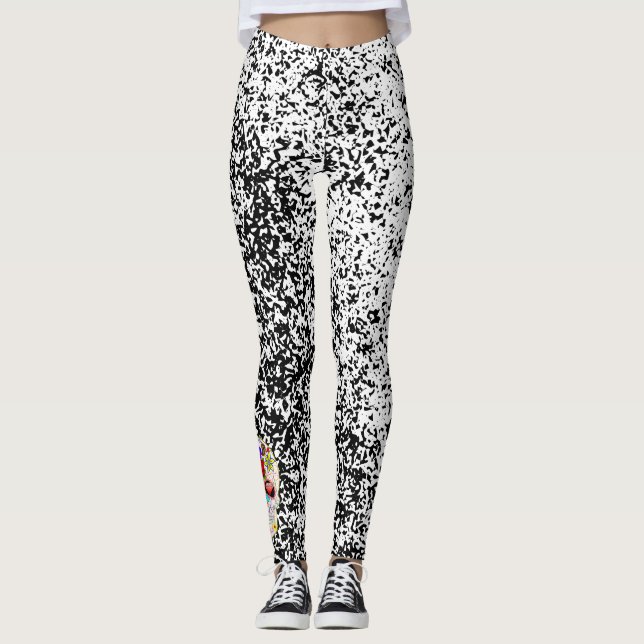 Custom Leggings SPECKLED WITH SUGAR SKULL (Front)