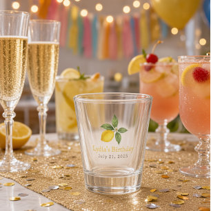 Custom Lemon Birthday Shot Glass