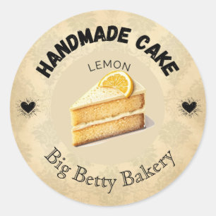 Custom Lemon Cake Labels   Personalized Bakery Pac