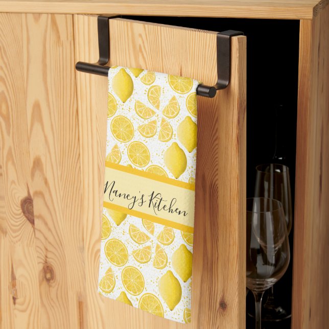 Custom Lemon Citrus  Tea Towel (Thirds Fold)