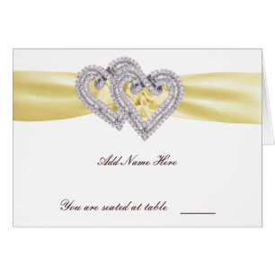 Custom Lemon Hearts Place Card