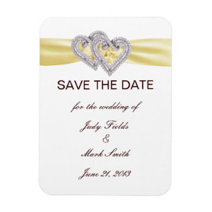 Custom Lemon Hearts Save The Date Magnet