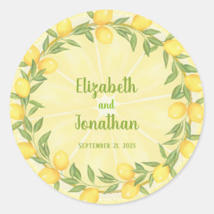 Custom Lemon Slice and Wreath Wedding Stickers