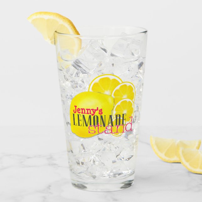 Custom Lemons for Lemonade Tumbler Drinking Glass (Front Ice)