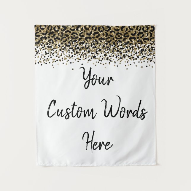 Custom Leopard Backdrop Personalised Photo Booth Tapestry (Front)