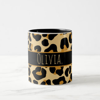 Custom Leopard Classic Modern Print Classic   Two- Two-Tone Coffee Mug