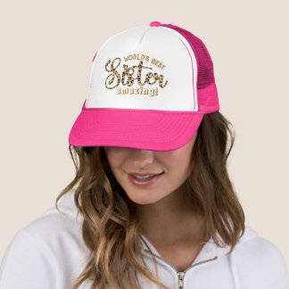 Custom Leopard Letter Word's Best Sister Amazing Trucker Hat