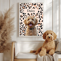 Custom Leopard Print Dog Photo with Name