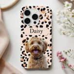 Custom Leopard Print Dog Photo with Name iPhone 15 Pro Case<br><div class="desc">Show off your love for your furry friend with this stylish and personalised iPhone case! This custom leopard print phone cover features a photo of your beloved dog along with their name prominently displayed, making it the perfect accessory for any pet lover. Made from durable materials, this case not only...</div>