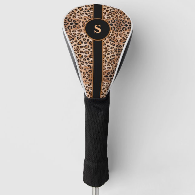 Custom Leopard Print Golf Head Cover (Front)