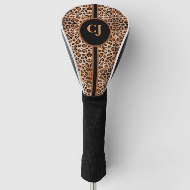 Custom Leopard Print Golf Head Cover (Front)