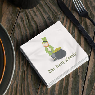 Custom Leprechaun Lucky Green Personalised Napkin