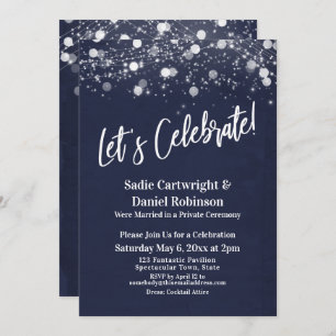 Custom Let's Celebrate Navy Reception Invitation