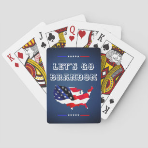 Custom LET'S GO BRANDON Trump 2024 Patriotic Flag Playing Cards