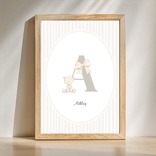 Custom Letter A Nursery Wall Art – Baby Name Print (Letter A Nursery Wall Art - Custom Baby Name Print)