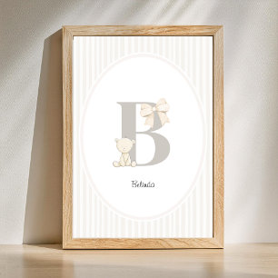 Custom Letter B Nursery Wall Art - Baby Name Print