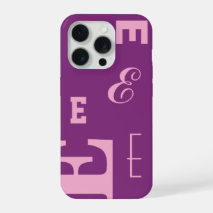 Custom Letter, Colour Pop Monogram, Purple & Pink iPhone 15 Pro Case